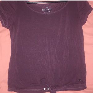 American eagle burgundy soft & sexy tee